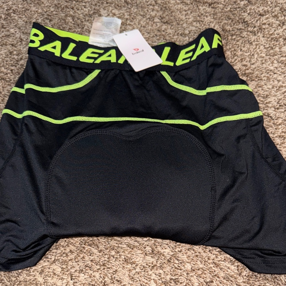 Baleaf Black Shorts with Neon Green Highlights